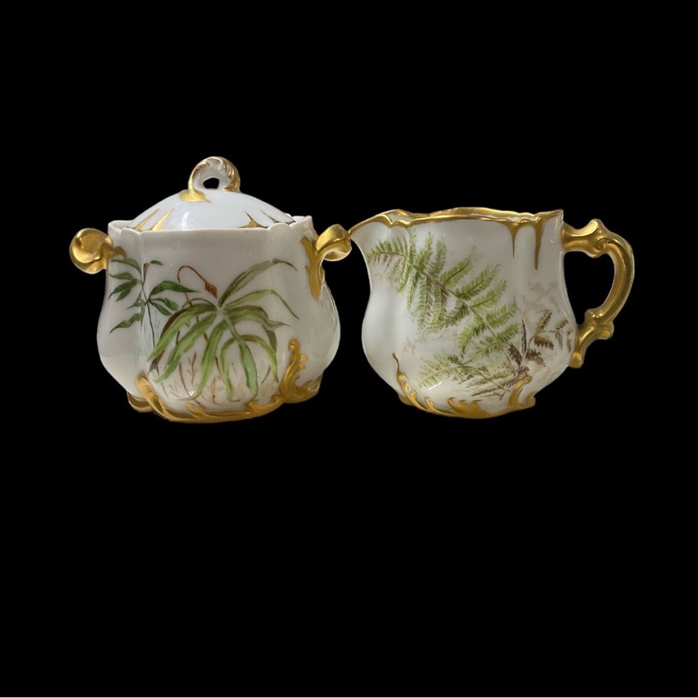 HAVILAND Antique H & Co L France Haviland Limoges cream and sugar bowl.